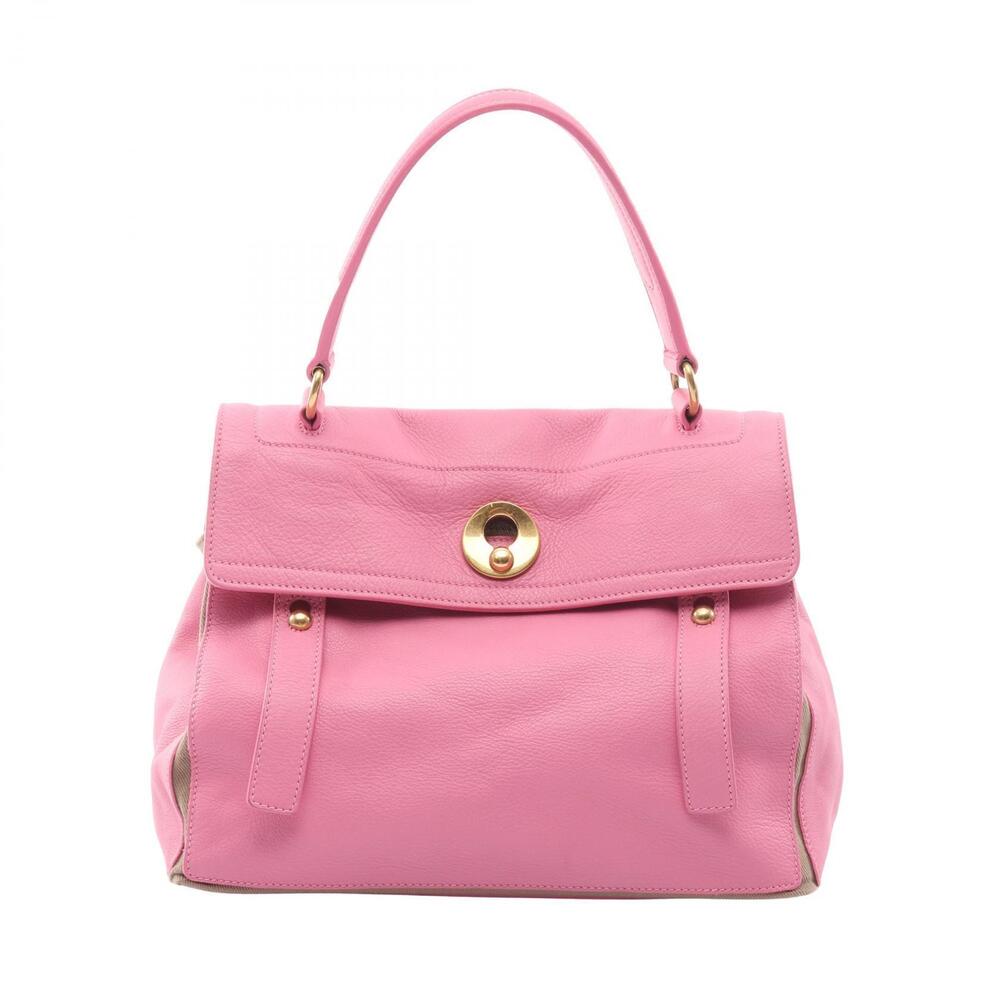 Saint Laurent Muse Two Leather Shoulder Bag Canvas Beige Pink Tan